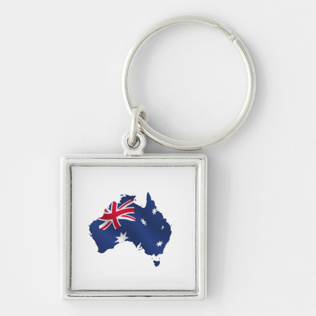 Aussie map flag keychain (Front)