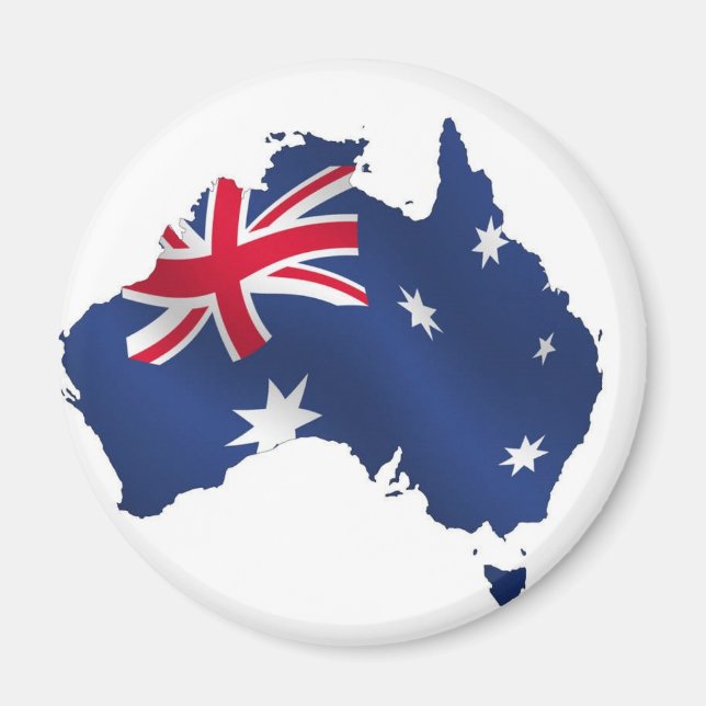 Aussie map flag magnet (Front)