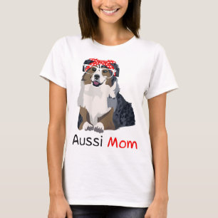 Aussie Mom Dog Bandana Pet Lover Gift WoAussie T-Shirt