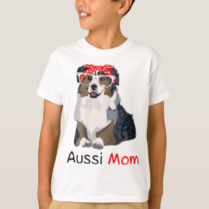 Aussie Mom Dog Bandana Pet Lover Gift Womens Aussi T-Shirt
