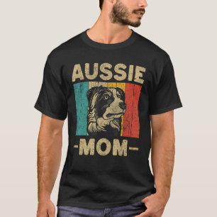 Aussie Mom  Retro Australian Shepherd T-Shirt