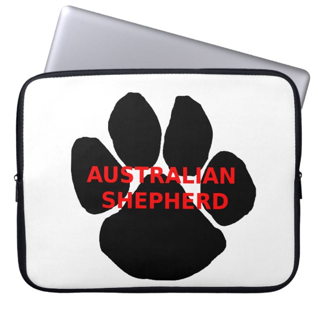 aussie name paw laptop sleeve (Front)