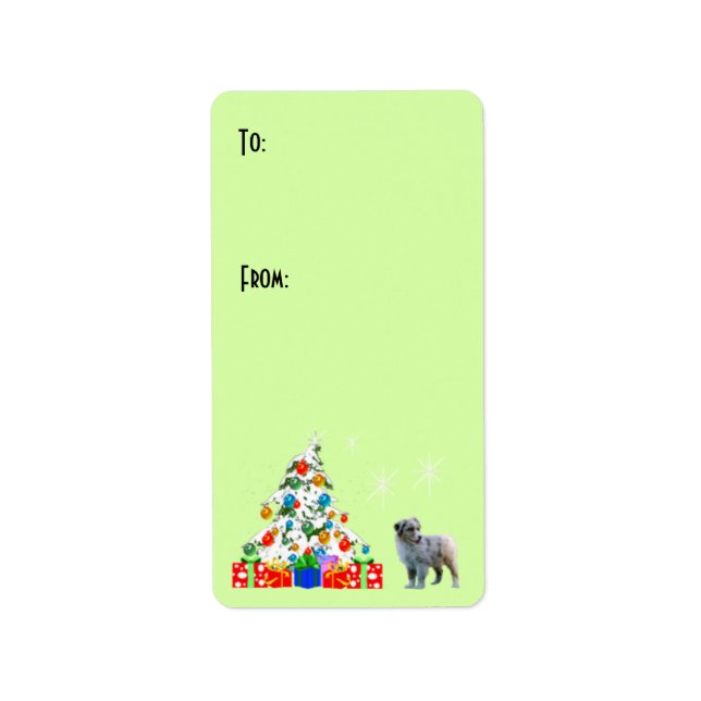 Aussie Puppy Christmas Gift Label tag (Front)