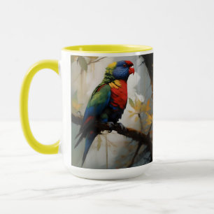 Aussie Rainbow Lorikeet Oil Paint, Mug