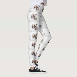 aussie red merle pup leggings