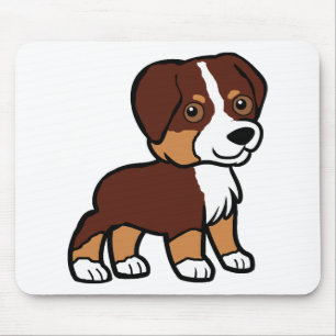 aussie red tri cartoon mouse pad