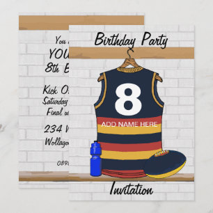 Aussie Rules Jersey Invitations à la fête d'annive