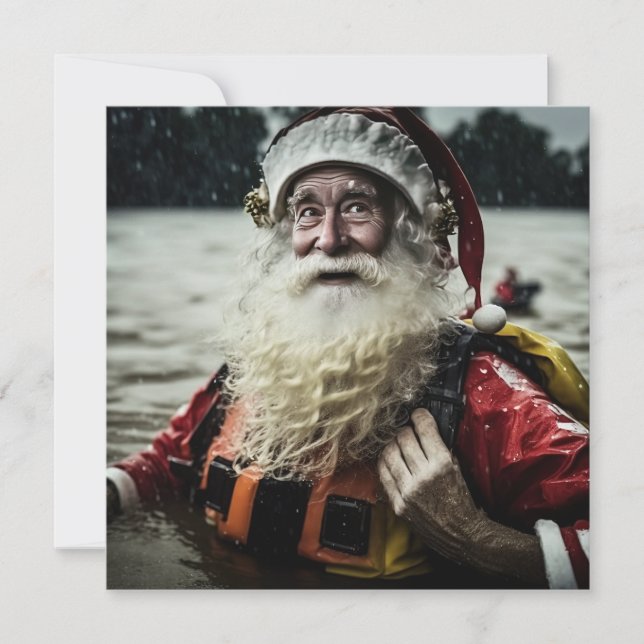 Aussie Santa Flood Single Sided Card (Front)