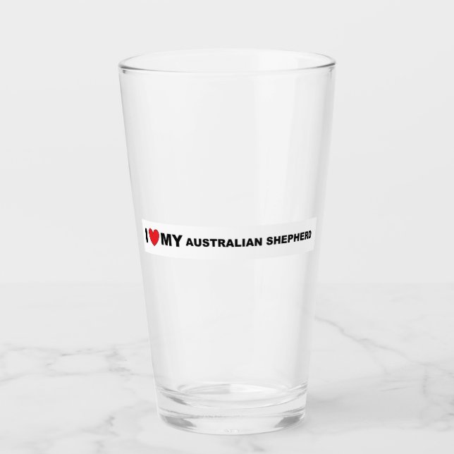 aussie shep love glass (Front)