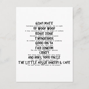 Aussie Slang Postcard