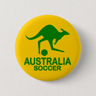 Aussie soccer green 2 inch round button