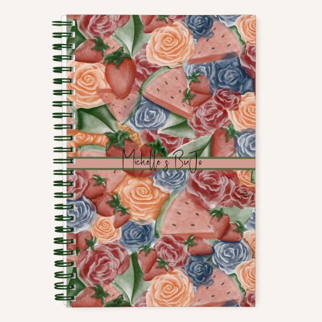 Aussie Summer - Watermelon & Strawberries BuJo Notebook (Front)