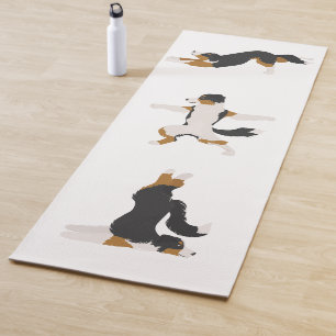 Aussie tricolor. Australian Shepherd dog yoga  Mat