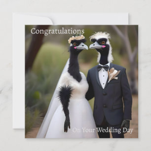 Aussie Wedding Australian Emus, Wedding Card