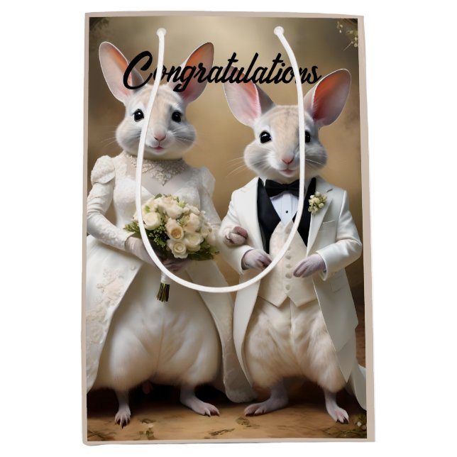 Aussie Weddings Australian Bilbies, Wedding  Medium Gift Bag (Front)