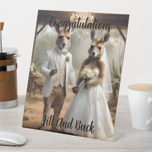 Aussie Weddings Australian Kangaroos Get Hitched, Pedestal Sign