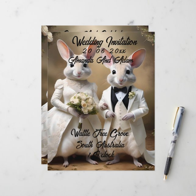 Aussie Weddings The Bilbies Get Married, Wedding Letterhead (Front/Back In Situ)