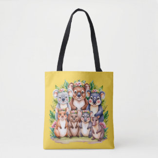 Aussie Wildlife koala & friends Tote Bag