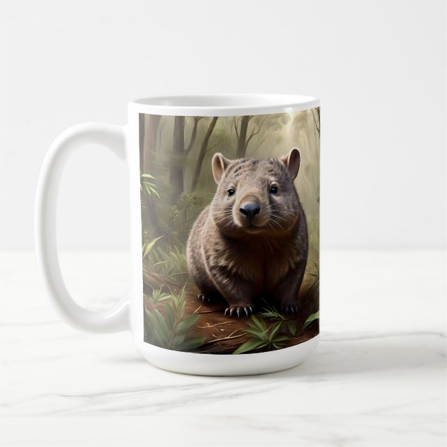 Aussie Wombat In The Aussie Bushland, Coffee Mug (Left)