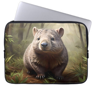 Aussie Wombat In The Aussie Bushland, Laptop Sleeve