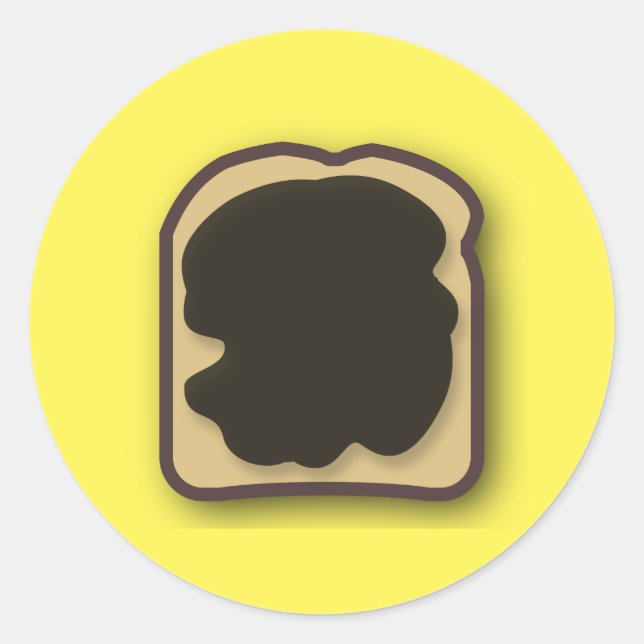 Aussie Yeast Extract on Toast Classic Round Sticker (Front)
