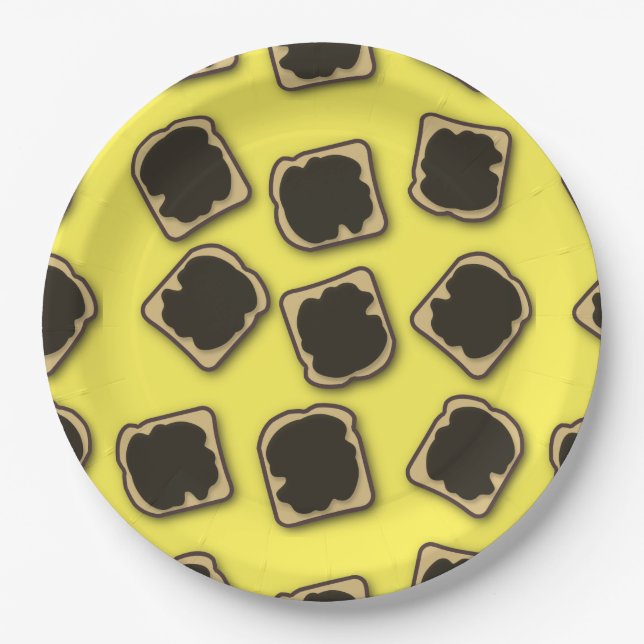 Aussie Yeast Extract on Toast Paper Plate (Front)