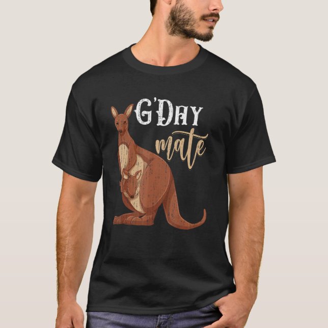 Aussie Zoo Animal  Australia  G Day Mate Kangaroo T-Shirt (Front)