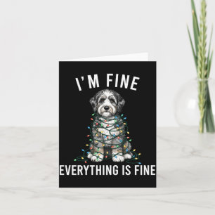 Aussiedoodle Christmas I'm Fine Everything Is Fine Card