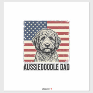 Aussiedoodle Dad Patriotic Vintage Dog Shirt Desig