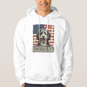 Aussiedoodle Dad Patriotic Vintage Dog Shirt Desig