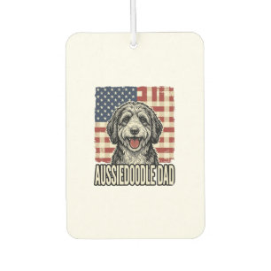 Aussiedoodle Dad Patriotic Vintage Dog Shirt Desig Air Freshener