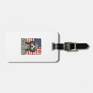 Aussiedoodle Dad Patriotic Vintage Dog Shirt Desig Luggage Tag