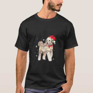 Aussiedoodle Dog Christmas Light Xmas Mom Dad Gift T-Shirt
