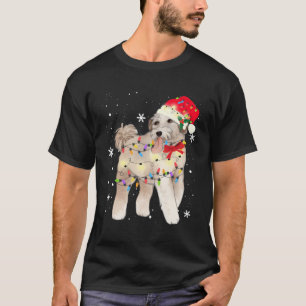 Aussiedoodle Dog Christmas Light Xmas Mom Dad Gift T-Shirt