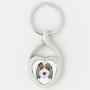 Aussiedoodle dog mix keychain