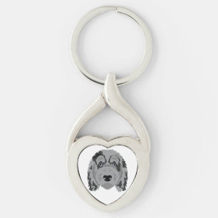 Aussiedoodle dog mix keychain