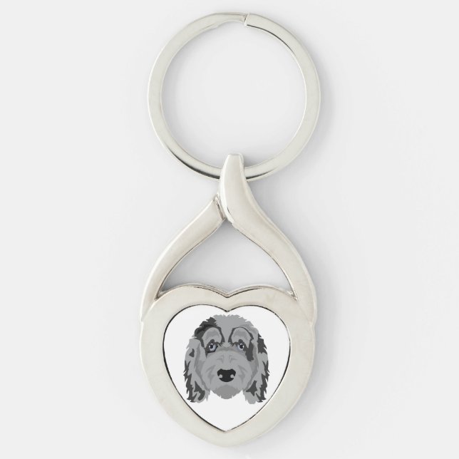 Aussiedoodle dog mix keychain (Front)