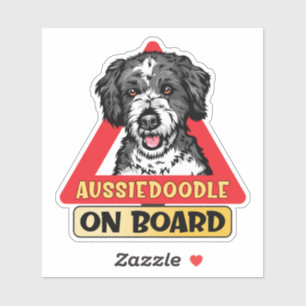 Aussiedoodle On Board Doodle Dog Red Traffic Sign