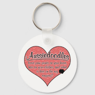Aussiedoodle Paw Prints Dog Humor Keychain