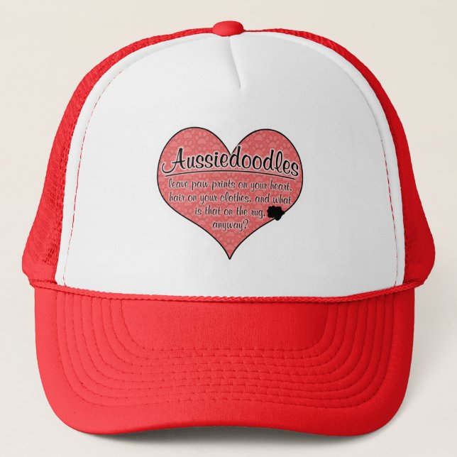 Aussiedoodle Paw Prints Dog Humour Trucker Hat (Front)
