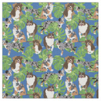 Aussies Australian Shepherd Dogs Tropical Leaves