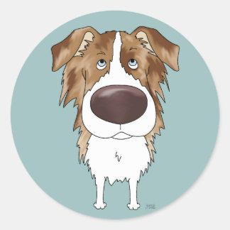 Aussies - Big Nose and Butt Classic Round Sticker