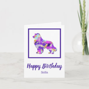 Austalian Shepherd Dog Silhouette Purple PYB Funny Card