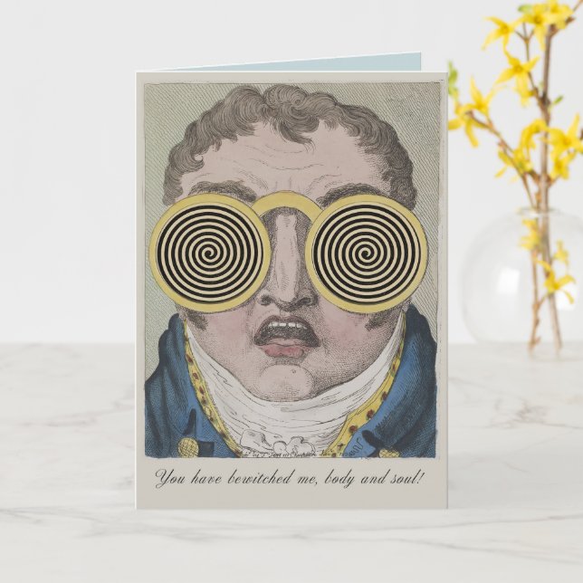Austen Pride & Prejudice Funny Bewitched Darcy Card (Yellow Flower)