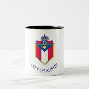 Austin city flag Two-Tone coffee mug