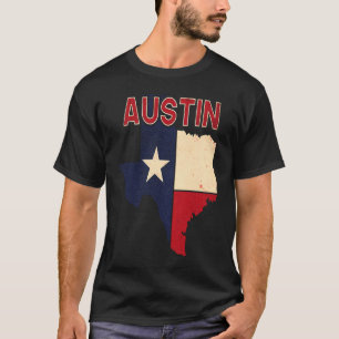 Austin City Texas Texan Flag Map T-Shirt
