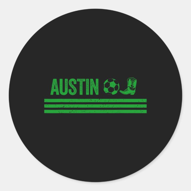 Austin Cowboy Boot Footll Club  Classic Round Sticker (Front)