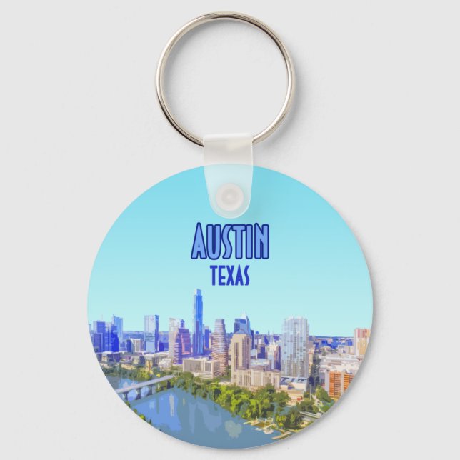 Austin Downtown Texas Vintage Keychain (Front)