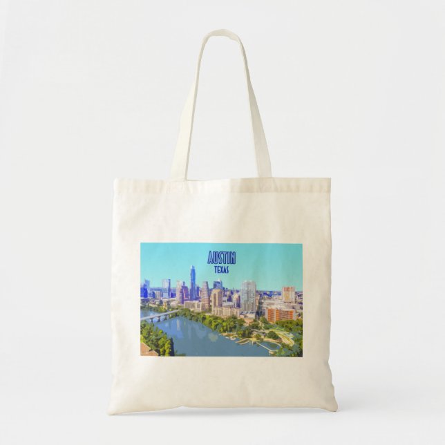 Austin Downtown Texas Vintage Tote Bag (Front)