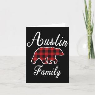 Austin Family Bear Red Plaid Christmas Pajama Men  Card